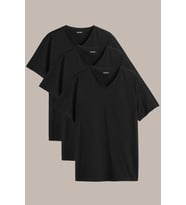Erkek Çok Renkli T- Shirt Regular Fit Rahat Kesim V Yaka 3'lü Basic Tişört Paketi (Siyah)