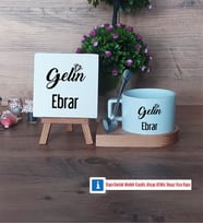 Gelin Dekoratif Taş, Kupa Bardak Kırmızı Hediye (Model 7)