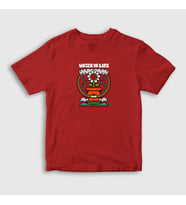 Presmono Unisex Çocuk Beyaz Water Is Life Çiçek T-Shirt 289400tt (Kırmızı)