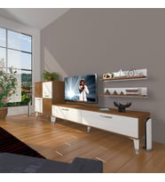 Decoraktiv Eko ON Slm Std Silver Tv Ünitesi Tv Sehpası (Beyaz - Kahverengi)