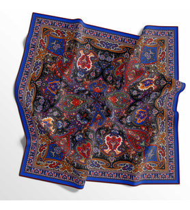 90 X 90 İpek Vual  İnce Eşarp - 03577 (Saks)