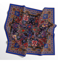 90 X 90 İpek Vual  İnce Eşarp - 03577 (Saks)