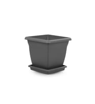 Omnipazar SO-VK03 Villa Kare Tabaklı Saksı 17 lt No 3 (Antrasit)