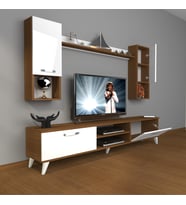 Decoraktiv Eko 5da Mdf Dvd Retro Tv Ünitesi Tv Sehpası (Beyaz - Kahverengi)