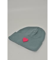 Moxxo Sevgililer Günü Özel Koleksiyonu Pembe Kalp Figürlü Gri Renk Unisex Erkek/Kadın Bere (Açık Mavi)