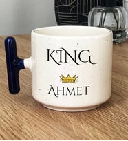 Kişiye Özel King Hediye T Kupa Bardak Sevgiliye Hediye (Lacivert)