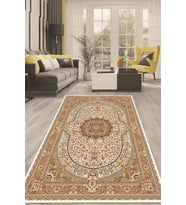 Dijital Kaymaz Taban Yıkanabilir Modern Renkli Salon Halısı Mutfak Halısı Yolluk ND-HT-71 (Krem)