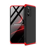 Xiaomi Poco F3 Kılıf Zore Ays Full Koruma Kılıf (Siyah-Kırmızı)