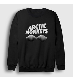 Presmono Unisex Beyaz Cover Arctic Monkeys Sweatshirt 12955tt (Siyah)