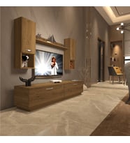 Decoraktiv Eko 5DAB Mdf Std Tv Ünitesi Tv Sehpası - Parlak Beyaz (PERA MODA)