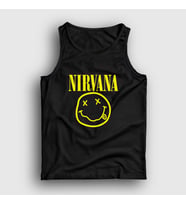 Presmono Unisex Beyaz Logo Nirvana Atlet 99498tt (Siyah)