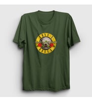Presmono Unisex Beyaz Logo Guns N' Roses T-Shirt 58218tt (Haki)