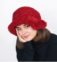 Peluş Bucket Şapka (Kırmızı)
