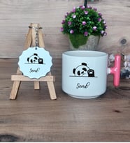 Sevimli Panda Hediye Seti Kupa Bardak T Kulplu ve Anahtarlık Arkadaşa Doğum Günü Hediyesi (Model 4)