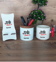 Şehir Plancısı Hediye Sepeti Kupa Bardak T Kulplu, Kalemlik ve Ahşap Telefon Standı Şehir Plancısına Hediye (Model 1)
