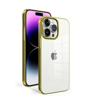 iPhone 14 Pro Max Kılıf Sun Kenarları Renkli Şık Tasarım Kılıf (Gold)