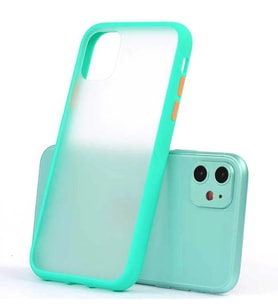 iPhone 11 Kılıf Mat Yüzey Renkli Kenar Silikon (Turkuaz)