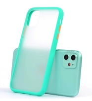 iPhone 11 Kılıf Mat Yüzey Renkli Kenar Silikon (Turkuaz)