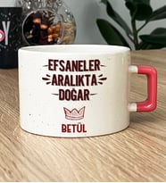 Kişiye Özel Efsaneler Aralıkta Doğar Hediye Lüks Fincan Doğum Günü Hediyesi (Pembe)