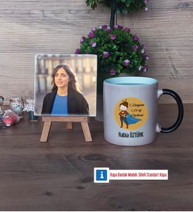Öğretmenler Günü Hediyesi Fotoğraflı Dekoratif Taş, Kupa Bardak Beyaz Hediye (Model 9)