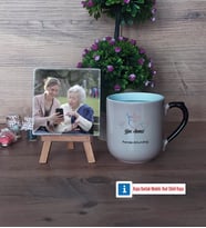 Yılın Annesi Fotoğraflı Dekoratif Taş, Kupa Bardak Beyaz Hediye (Model 10)