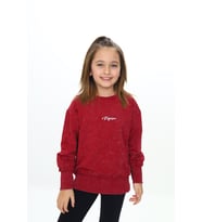 Toontoy Kız Çocuk Yıkamalı Nakışlı Sweatshirt (Bordo)