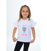 Toontoy Kız Çocuk Baskılı Tişört (Beyaz)