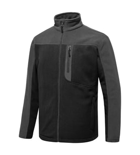 Ghassy Co. Erkek Antipilling Thermal Garnili Tam Fermuarlı Polar Ceket (Siyah)