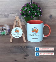 Voleybol Antrenörü Kupa Bardak Kırmızı ve Ahşap Anahtarlık Hediye (Model 12)