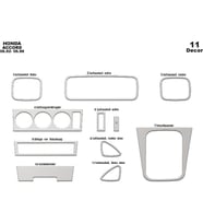 Meriç® Honda Accord Ön Torpido Kaplama Maun 11 Parça 1992-1998 (Alüminyum)