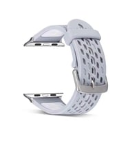 Ally Apple Watch 7-8 41mm 6-5-4 40mm Grid Çift Renk Soft Silikon Kayış 3-2-1 38mm (Gri)