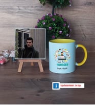 Blogger Fotoğraflı Dekoratif Taş, Kupa Bardak Beyaz Hediye (Model 7)