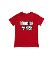 MONSTER HIGH baskılı pamuklu penye kumaş yazlık çocuk tişört (Kırmızı)