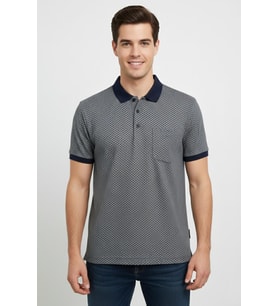 Erkek Polo Yaka Jakarlı Tişört BGL-ST00535