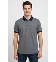 Erkek Polo Yaka Jakarlı Tişört BGL-ST00535 (Lacivert)