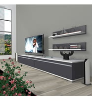 Decoraktiv Eko 4 Mdf Std Tv Ünitesi Tv Sehpası (Beyaz - Antrasit)