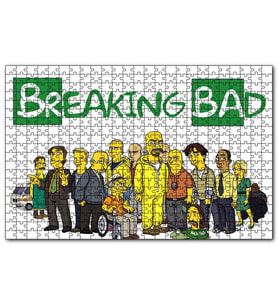 Cakapuzzle Breaking Bad Simpsons Stili Karikatürize  Puzzle Yapboz MDF (Ahşap) (255 Parça)