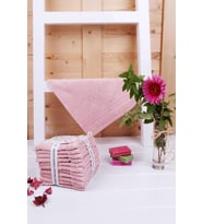 Limon kabuğu Bitkisel Organik Boyama 12'li 33X33 Havlu (Pembe)