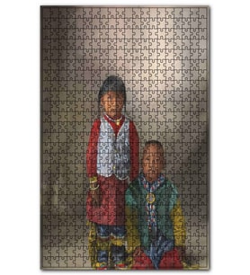 Cakapuzzle Kızılderili Çocuklar Renklİ Fotoğraf Puzzle Yapboz MDF (Ahşap) (500 Parça)