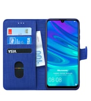 Microsonic Huawei Honor 10 Lite Kılıf Fabric Book Wallet (Lacivert)