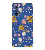 PrinfiFy Samsung Galaxy S20 FE Uyumlu Lansman Kılıf Çiçek Tasarımlı İçi Kadife Kapak (Lacivert)