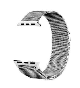 Apple Watch Seri 2/3/4/5/6/7/8/se 38mm-40mm-41mm Uyumlu Hasır Metal Kordon (Gri)
