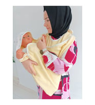 Sarı Bebek Bornoz Havlu Silgi Anne Destekli Bebek Havlu %1oo Pamuklu (Pembe)