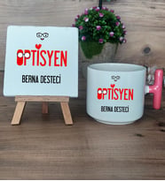 Optisyen Hediye Seti Kupa Bardak T Kulplu ve Dekoratif Taş Tıp Bayramı Hediyesi (Model 4)