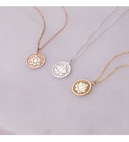 Kişiye Özel 925 Ayar Gümüş Lotus Çiçeği Kolye (Rose)