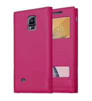 Samsung Galaxy Note 4 Uyumlu Pencereli Kapaklı Magnum Kılıf (Pembe)