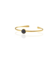 Kadir Jewellery Zirkon Taşlı Ayarlanabilir 22 Ayar Altın Kaplama Bilezik (Siyah)
