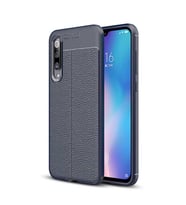 Xiaomi Mi 9 Kılıf Deri Tarzı Niss Silikon Case (Lacivert)