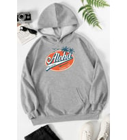 Unisex Aloha Baskılı Sweatshirt (Gri)