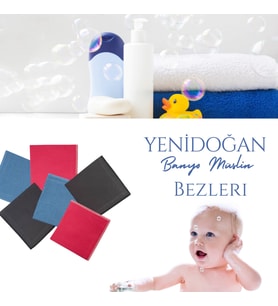 6’lı Müslin Yenidoğan Bebek Banyo Lif ve Kurulama Mendil Seti Bebek Banyosu ve Anne Bakım Mendilleri Bebek Banyo Takımları Bebek Lif ve Kurulama Bezi Seti (Çok Renkli-Naturel)